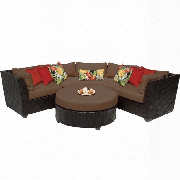 Tkc Barbados 4 Piece Outdoor Wicker Sofa Set In Cocoa