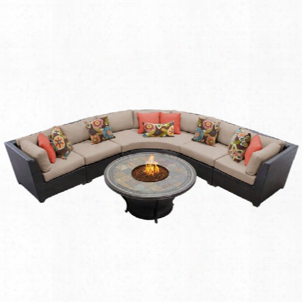 Tkc Barbados 6 Piece Patio Wicker Sectional Set