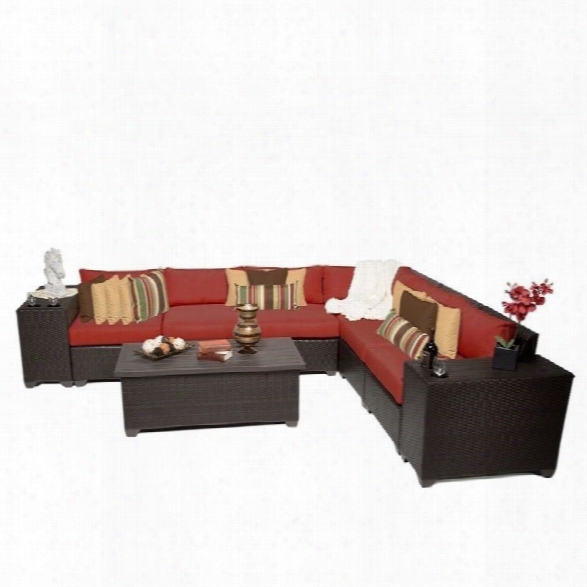 Tkc Barbados 9 Piece Outdoor Wicker Sofa Set In Terracotta