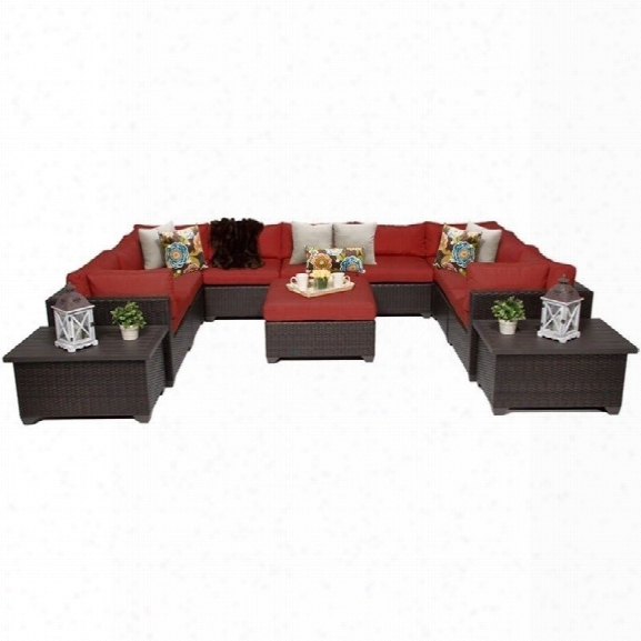 Tkc Belle 12 Piece Outdoor Wicker Sofa Set In Terracotta