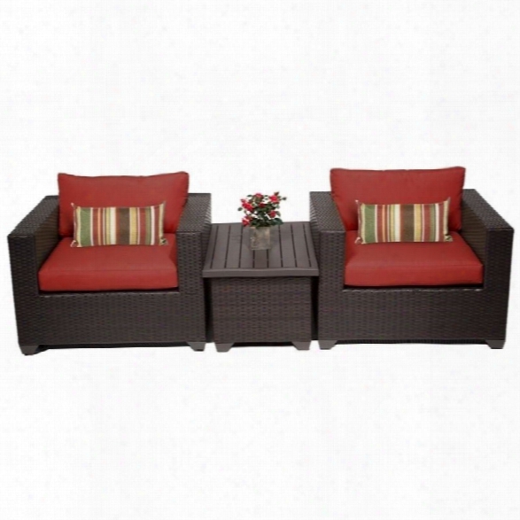 Tkc Belle 3 Piece Outdoor Wicker Sofa Set In Terracotta