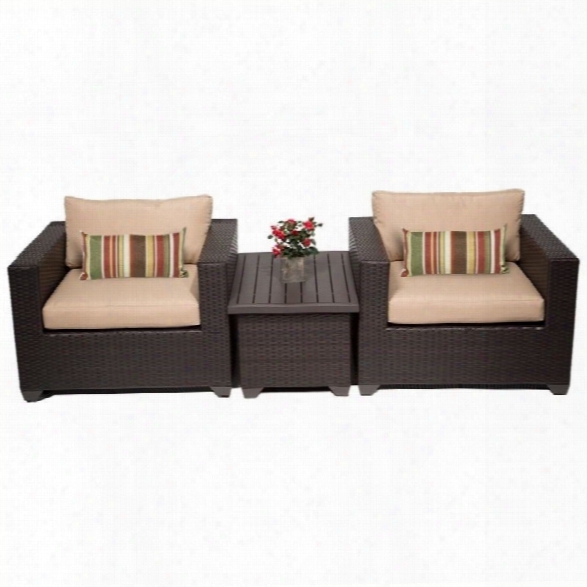 Tkc Belle 3 Piece Outdoor Wicker Sofa Set In Wheat