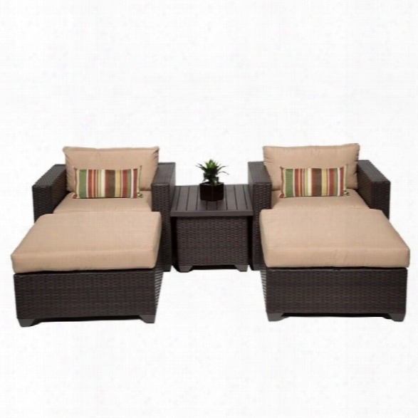 Tkc Belle 5 Piece Outdoor Wicker Sofa Set In Wheat