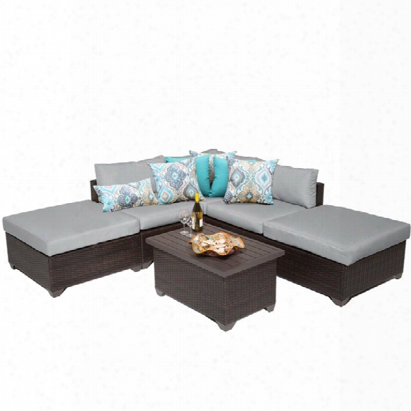 Tkc Belle 6 Piece Patio Wicker Sofa Set In Gray