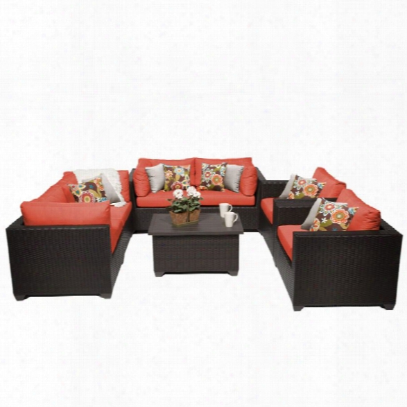 Tkc Belle 7 Piece Patio Wicker Sofa Set In Orange