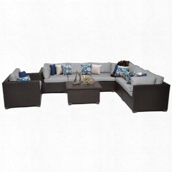 Tkc Belle 8 Piece Patio Wicker Sofa Set In Gray