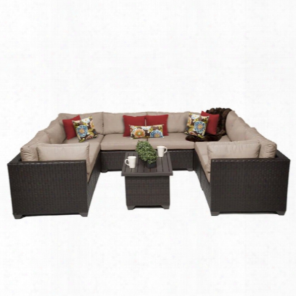 Tkc Belle 9 Piece Patio Wicker Sectional Set