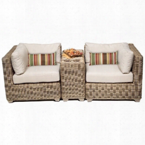 Tkc Cape Cod 3 Piece Outdoor Wicker Sofa Set In Beige