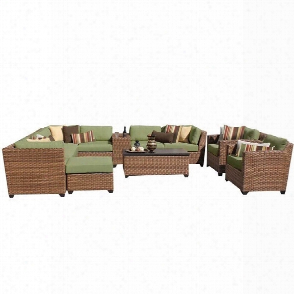 Tkc Laguna 12 Piece Outdoor Wicker Sofa Set In Cilantro