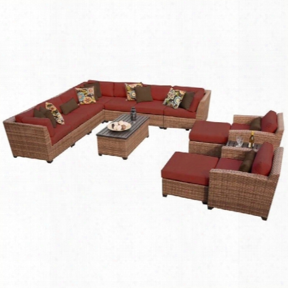 Tkc Laguna 13 Piece Outdoor Wicker Sofa Set In Terracotta