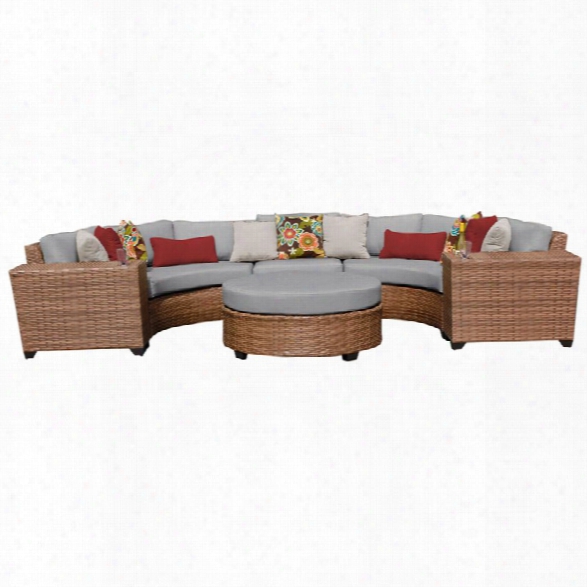 Tkc Laguna 6 Piece Patio Wicker Sectional Set In Gray