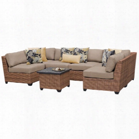 Tkc Laguna 7 Piece Patio Wicker Sectional Set