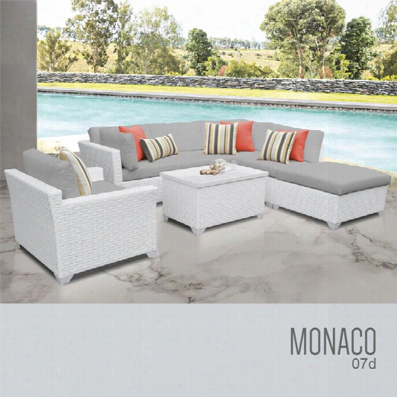 Tkc Monaco 7 Piece Patio Wicker Sofa Set In Gray