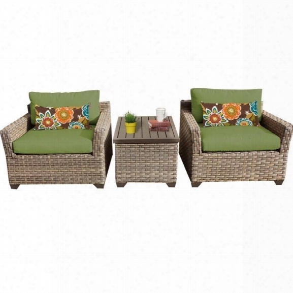 Tkc Monterey 3 Piece Outdoor Wicker Sofa Set In Cilantro