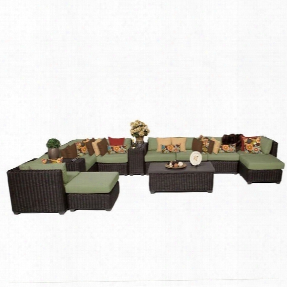 Tkc Venice 13 Piece Outdoor Wicker Sofa Set In Cilantro