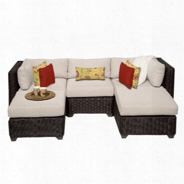 Tkc Venice 5 Piece Outdoor Wicker Sofa Set In Beige