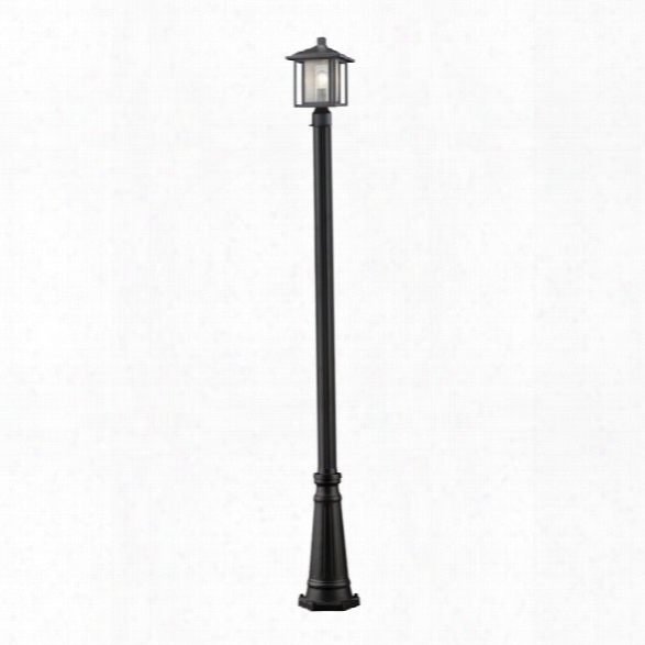 Z-lite Aspen Outdoor Post Lantern In Clear And Black