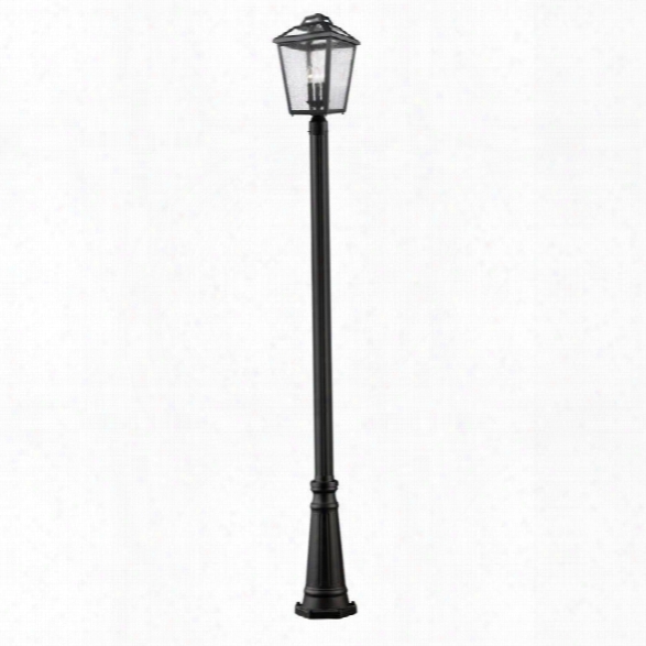 Z-lite Bayland 3 Light Outdoor Post Light In Black