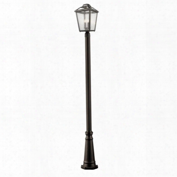 Z-lite Bayland 3 Light Outdor Post Light In Oil Rubbed Bronze