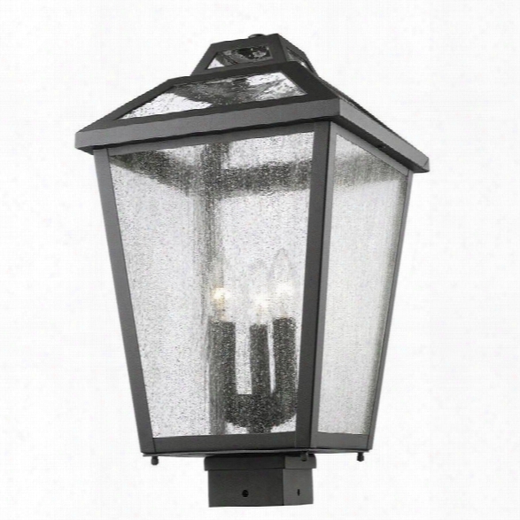 Z-lite Bayland 3 Light Outdoor Post Mount Light In Black