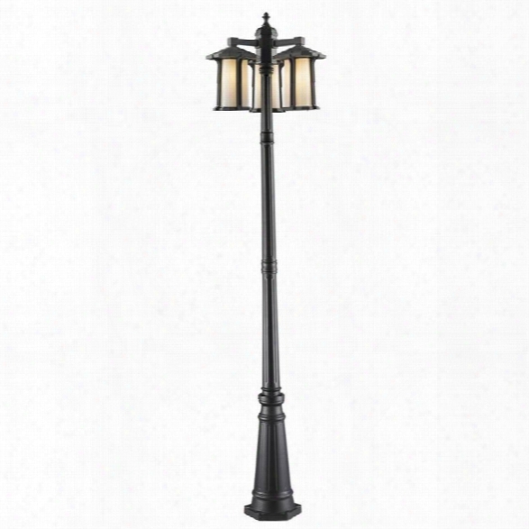 Z-lite Harbor Lane 3 Light Outdoor Post Light In Black