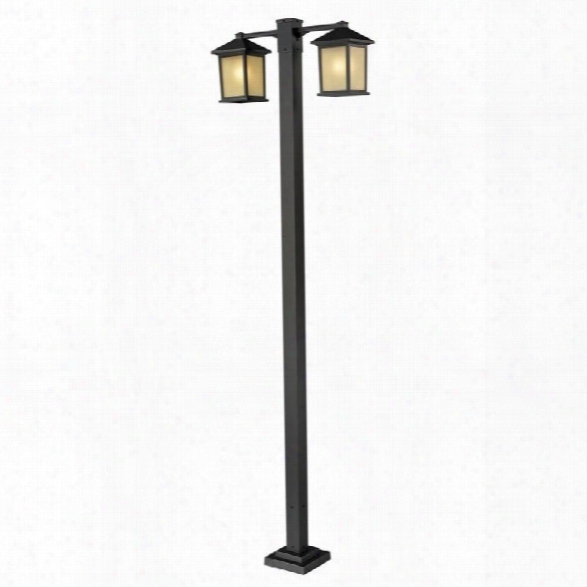 Z-lite Holbrook 2 Head Outdoor Post In Oil Rubbed Bronze