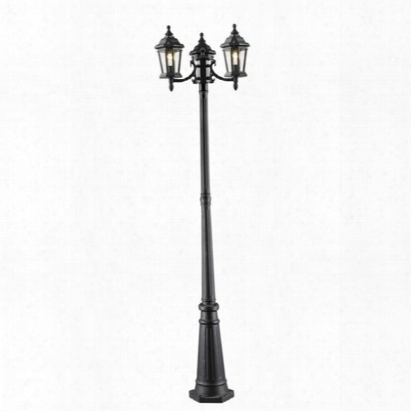 Z-lite Melbourne 3 Light Outdoor Post Light In Black