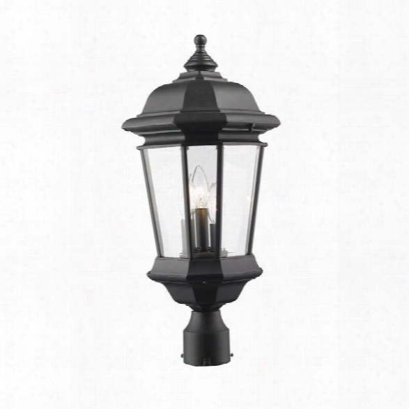 Z-lite Melbourne 3 Light Outdoor Post Mount Light In Black