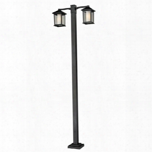 Z-lite Mesa 2 Head Outdoor Post In Black