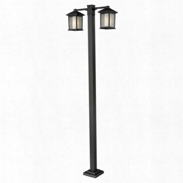 Z-lite Mesa 2 Head Outdoor Post In Oil Rubbed Bronze