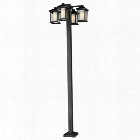 Z-lite Mesa 4 Head Outdoor Post In Black