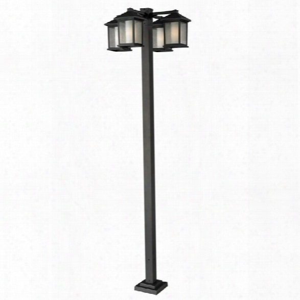 Z-lite Mesa 4 Head Outdoor Post In Oil Rubbed Bronze