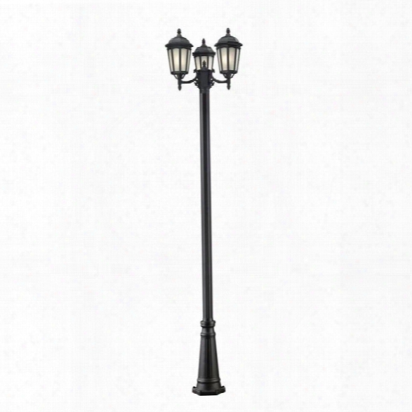 Z-lite Newport 3 Light Outdoor Post Light In Black