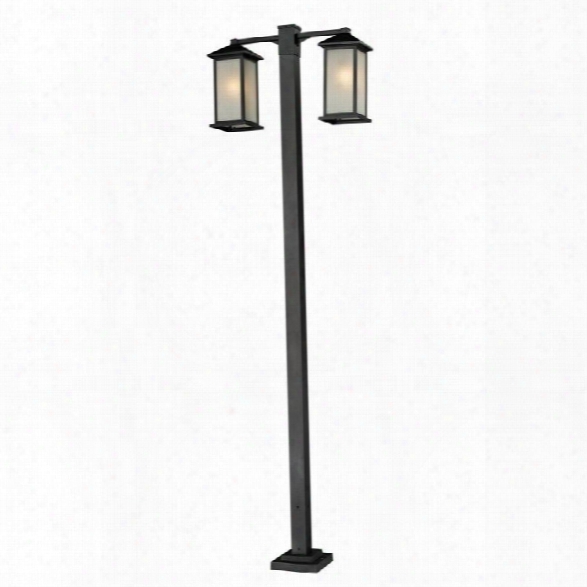 Z-lite Vienna 2 Head Outdoor Post In Black