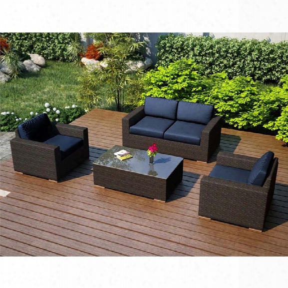 Harmonia Living Arden 4 Piece Sofa Set With Spectrum Indigo