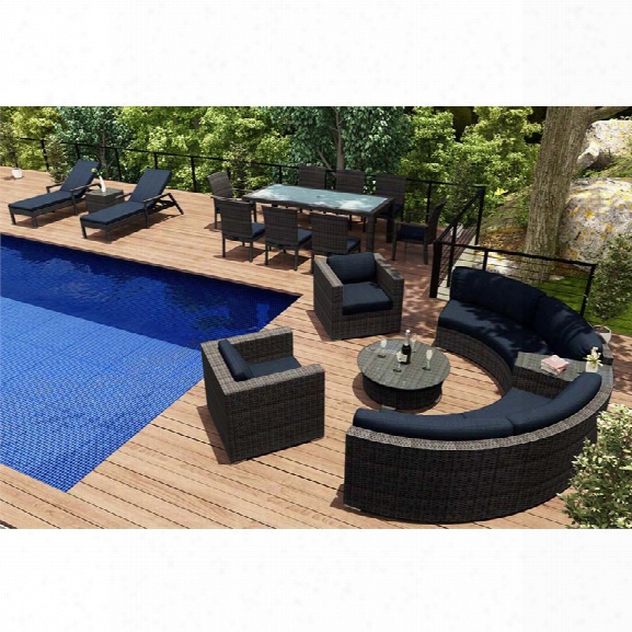 Harmonia Living District 18 Piece Patio Conversation Set In Indigo