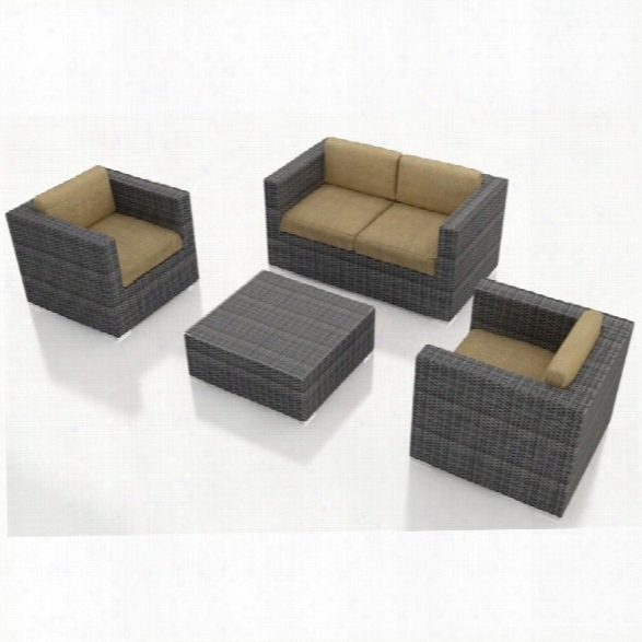 Harmonia Living District 4 Piece Patio Sofa Set In Heather Beige