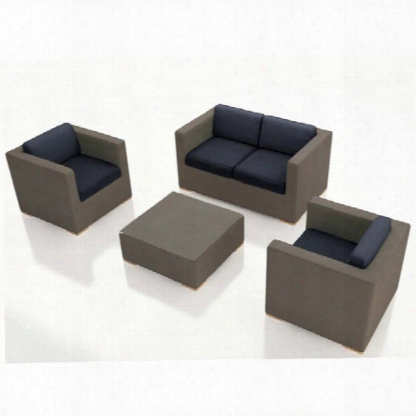 Harmonia Living Element 4 Piece Patio Sofa Set In Spectrum Indigo