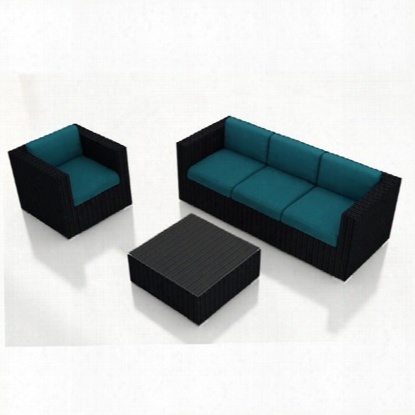 Harmonia Living Urbana 3 Piece Patio Sofa Set In Spectrum Peacock