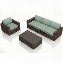 Harmonia Living Arden 3 Piece Patio Sofa Set in Canvas Spa