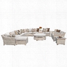 TKC Fairmont 12 Piece Patio Wicker Sofa Set in Beige