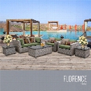 TKC Florence 7 Piece Patio Wicker Sofa Set in Green