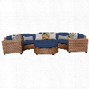 TKC Laguna 6 Piece Patio Wicker Sectional Set in Navy