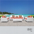 TKC Miami 6 Piece Patio Wicker Sofa Set in Orange