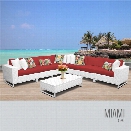 TKC Miami 8 Piece Patio Wicker Sectional Set in Red