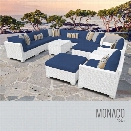 TKC Monaco 13 Piece Patio Wicker Sofa Set in Blue