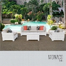 TKC Monaco 6 Piece Patio Wicker Sofa Set in Beige