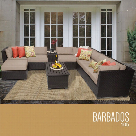 Tkc Barbados 10 Piece Patio Wicker Sectional Set