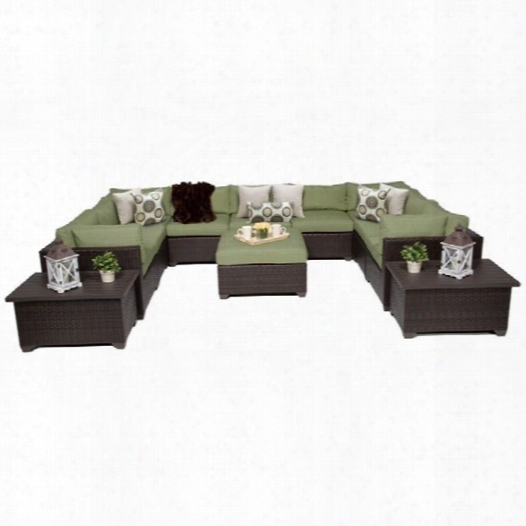 Tkc Belle 12 Piece Outdoor Wicker Sofa Set In Cilantro