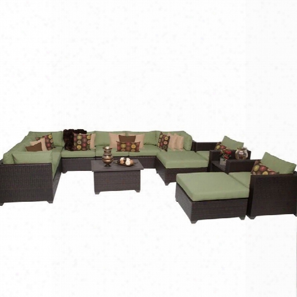 Tkc Belle 13 Piece Outdoor Wicker Sofa Set In Cilantro